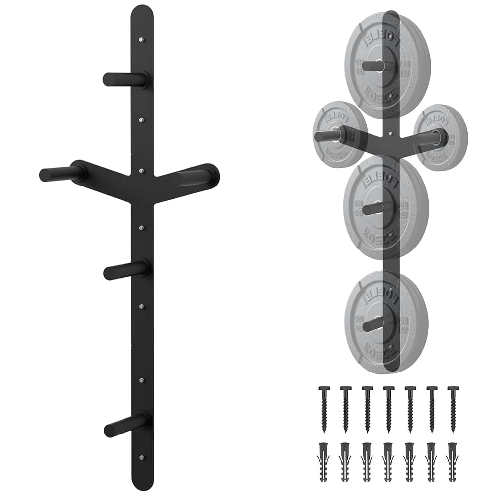 Amazon.co.jp: Vlaeng ウェイトプレートストレージラック 壁